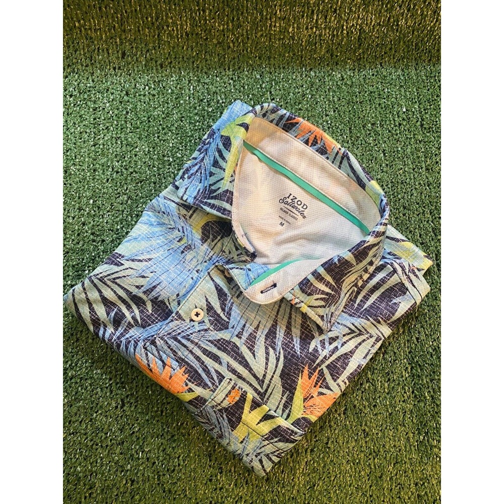 Izod Saltwater Men's Performance Golf Shirt Hawaiian Size Medium